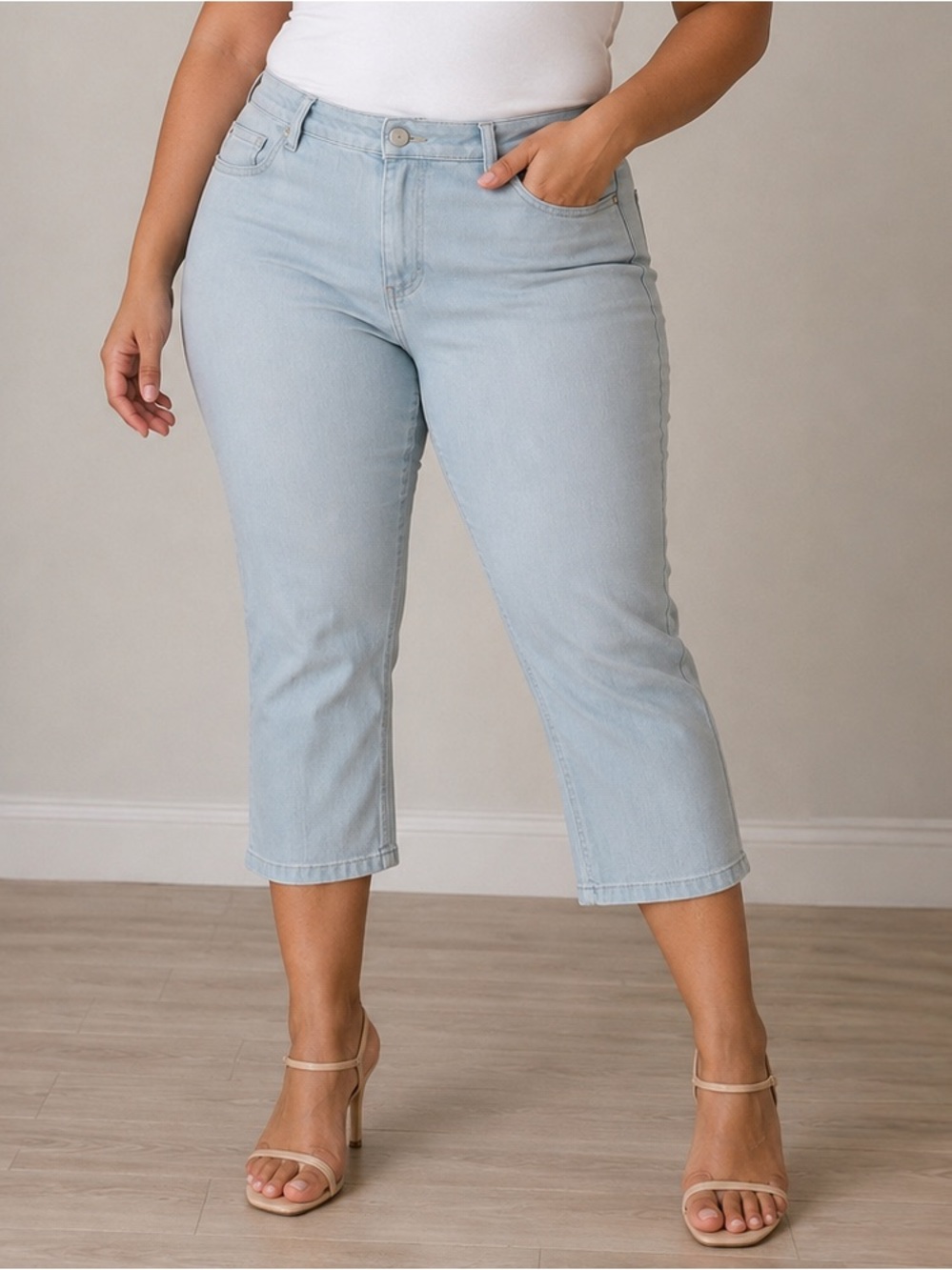 Belle by Kim Gravel Petite Primabelle Girlfriend Denim Crop Jean 12P NEW A724574